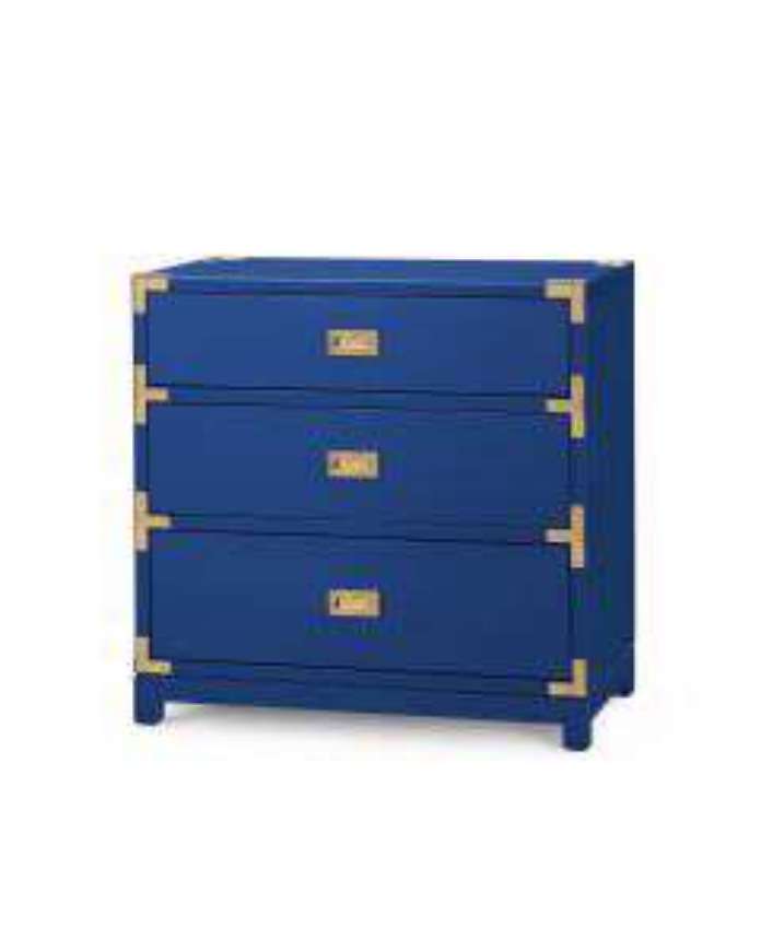 Picture of VICTORIA 3 DRAWER SIDE TABLE NAVY BLUE