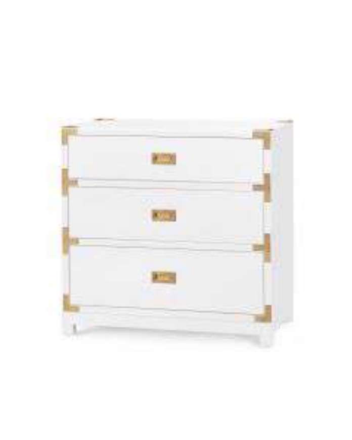 Picture of VICTORIA 3 DRAWER SIDE TABLE WHITE