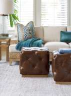 Picture of AUBURN LEATHER OTTOMAN