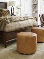 Picture of WAVERLY LEATHER SWIVEL OTTOMAN