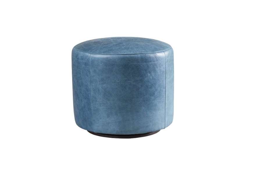 Picture of THREE ARCH LEATHER SWIVEL OTTOMAN