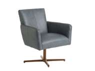 Picture of BROOKS LEATHER SWIVEL CHAIR - CALAIS BRASS