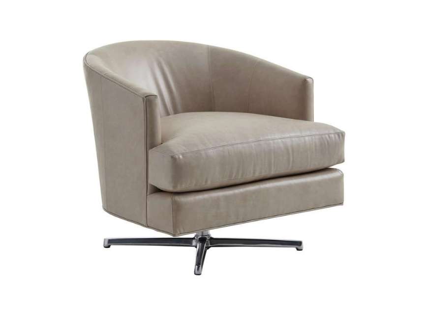 Picture of GRAVES LEATHER SWIVEL CHAIR - POLISHED CHROME