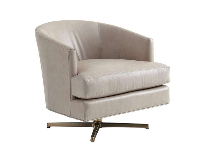 Picture of GRAVES LEATHER SWIVEL CHAIR - BRASS