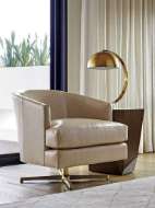 Picture of GRAVES LEATHER SWIVEL CHAIR - BRASS