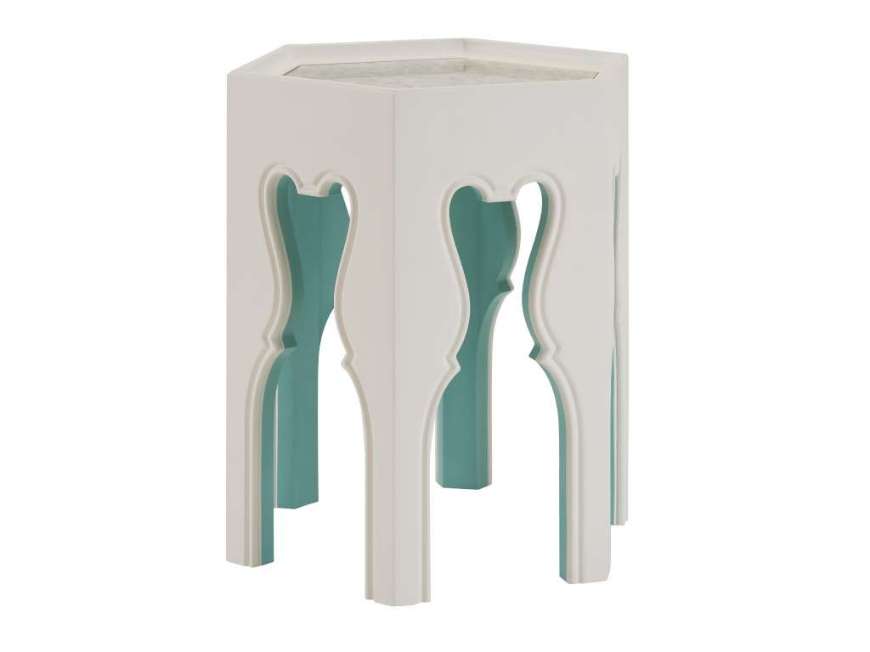 Picture of BILBAO HEXAGONAL END TABLE WITH TEAL ACCENTS