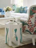 Picture of BILBAO HEXAGONAL END TABLE WITH TEAL ACCENTS