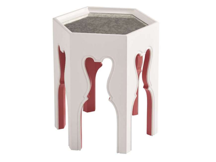 Picture of BILBAO HEXAGONAL END TABLE WITH CORAL ACCENTS