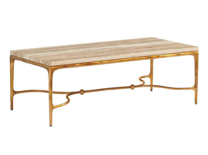 Picture of MENLO PARK RECTANGULAR COCKTAIL TABLE WITH STONE TOP