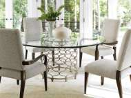 Picture of BOLLINGER ROUND DINING TABLE WITH GLASS TOP