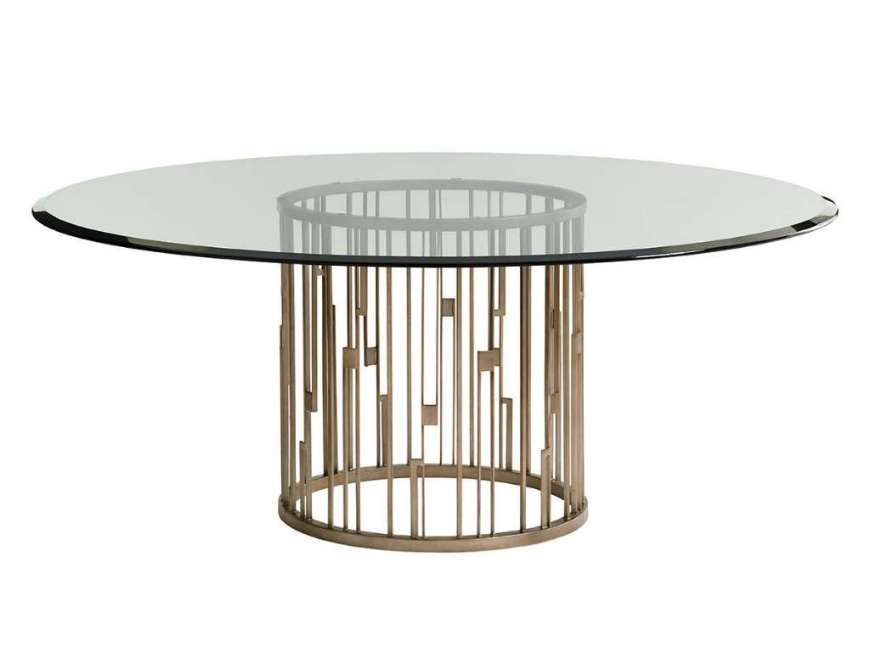 Picture of RENDEZVOUS ROUND METAL DINING TABLE WITH GLASS TOP