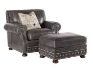 Picture of DEVON LEATHER OTTOMAN