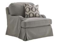 Picture of STOWE SLIPCOVER SWIVEL CHAIR - GRAY