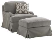 Picture of STOWE SLIPCOVER SWIVEL CHAIR - GRAY