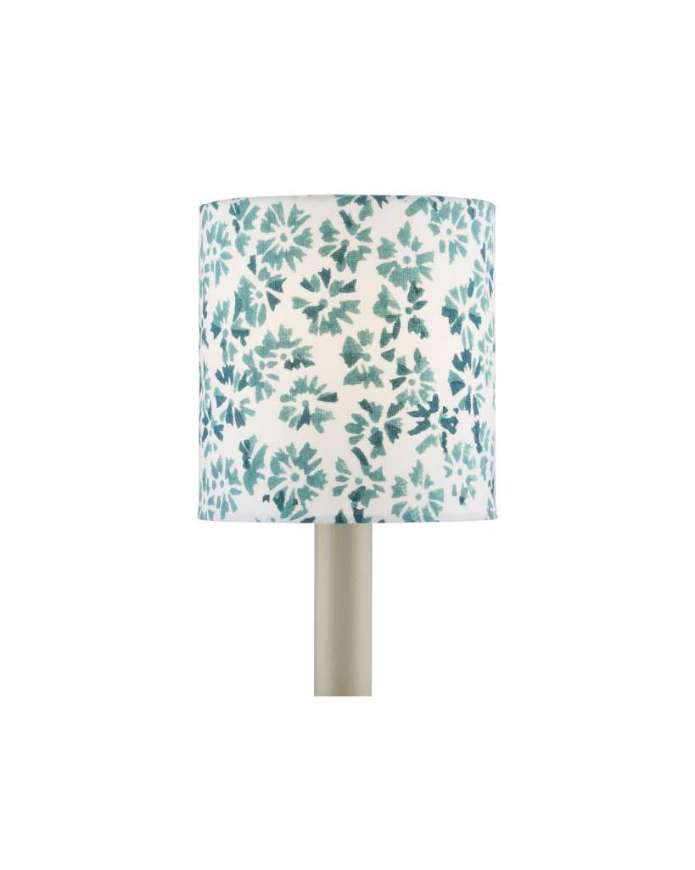 Picture of BLOCK PRINT GREEN DRUM CHANDELIER SHADE