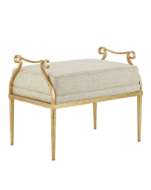 Picture of GENEVIEVE GOLD OTTOMAN, SEQUIN GOLD DUST