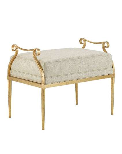 Picture of GENEVIEVE GOLD OTTOMAN, SEQUIN GOLD DUST