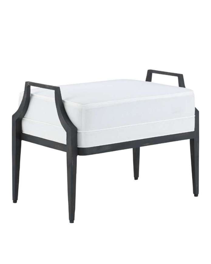 Picture of TORREY BLACK OTTOMAN, MUSLIN