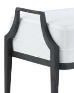 Picture of TORREY BLACK OTTOMAN, MUSLIN