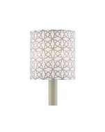 Picture of BLOCK PRINT GRAY DRUM CHANDELIER SHADE