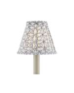 Picture of BLOCK PRINT GRAY PLEATED CHANDELIER SHADE