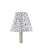 Picture of BLOCK PRINT GRAY PLEATED CHANDELIER SHADE