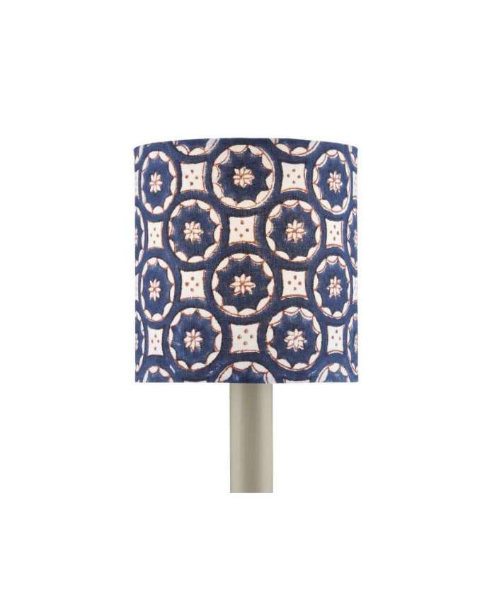 Picture of BLOCK PRINT NAVY MULTI DRUM CHANDELIER SHADE