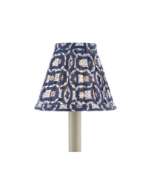 Picture of BLOCK PRINT NAVY MULTI PLEATED CHANDELIER SHADE