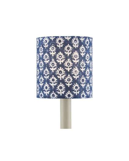 Picture of BLOCK PRINT NAVY DRUM CHANDELIER SHADE