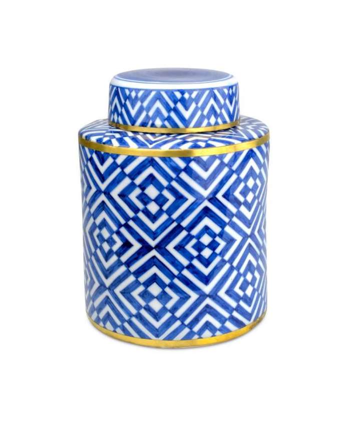 Picture of BLUE & WHITE OPTICAL SMALL TEA JAR