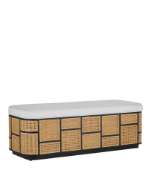 Picture of ANISA BLACK STORAGE BENCH, MUSLIN