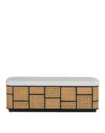 Picture of ANISA BLACK STORAGE BENCH, MUSLIN