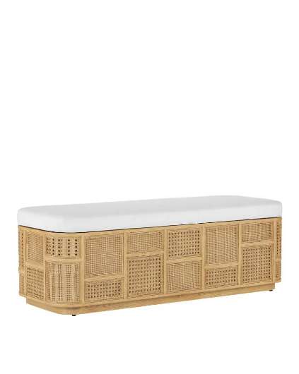 Picture of ANISA SEA SAND STORAGE BENCH, MUSLIN