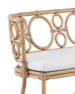 Picture of TEGAL RATTAN BENCH, MUSLIN