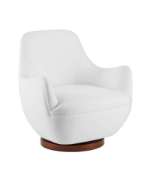 Picture of BRENE WALNUT SWIVEL ARMCHAIR, MUSLIN