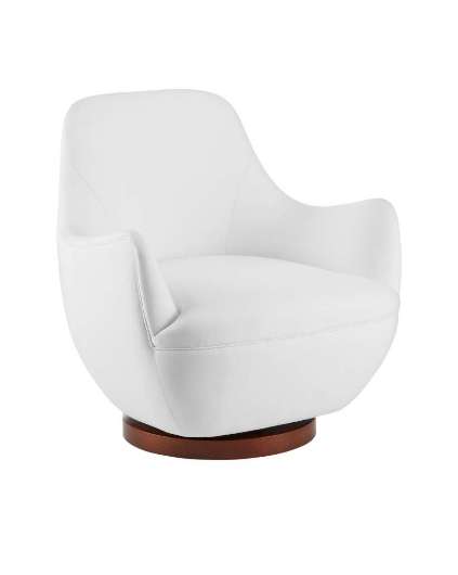 Picture of BRENE WALNUT SWIVEL ARMCHAIR, MUSLIN