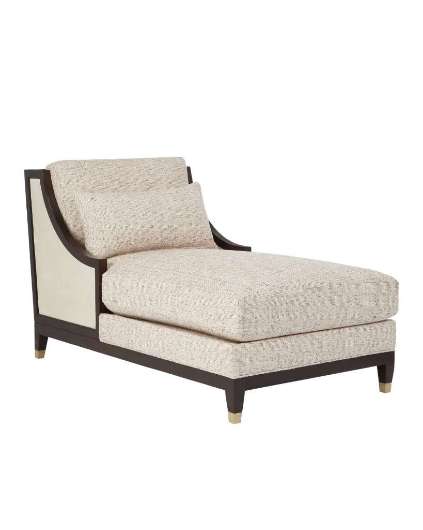 Picture of EVIE WALNUT CHAISE, FAVA ROSADA