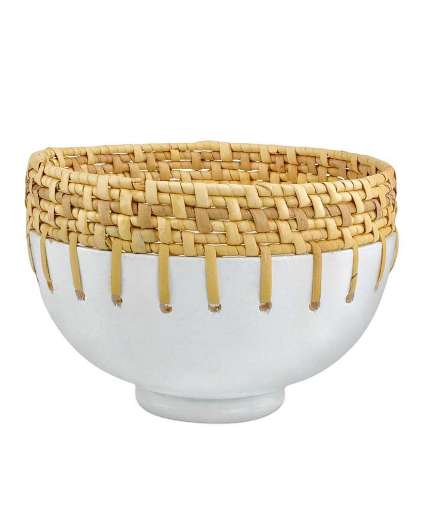 Picture of KYOTO RATTAN & WHITE BOWL