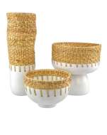 Picture of KYOTO RATTAN & WHITE BOWL