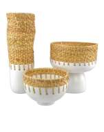 Picture of KYOTO RATTAN & WHITE VASE