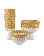 Picture of KYOTO RATTAN & WHITE FOOTED BOWL