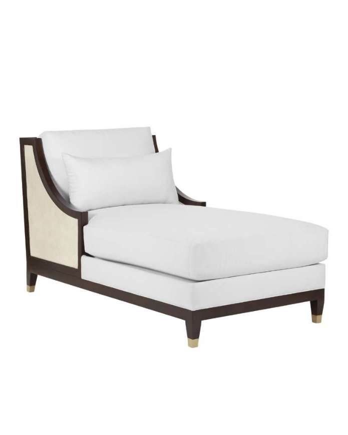 Picture of EVIE WALNUT CHAISE, MUSLIN