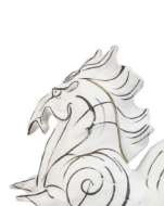 Picture of JUMPING WHITE HORSE SCULPTURE