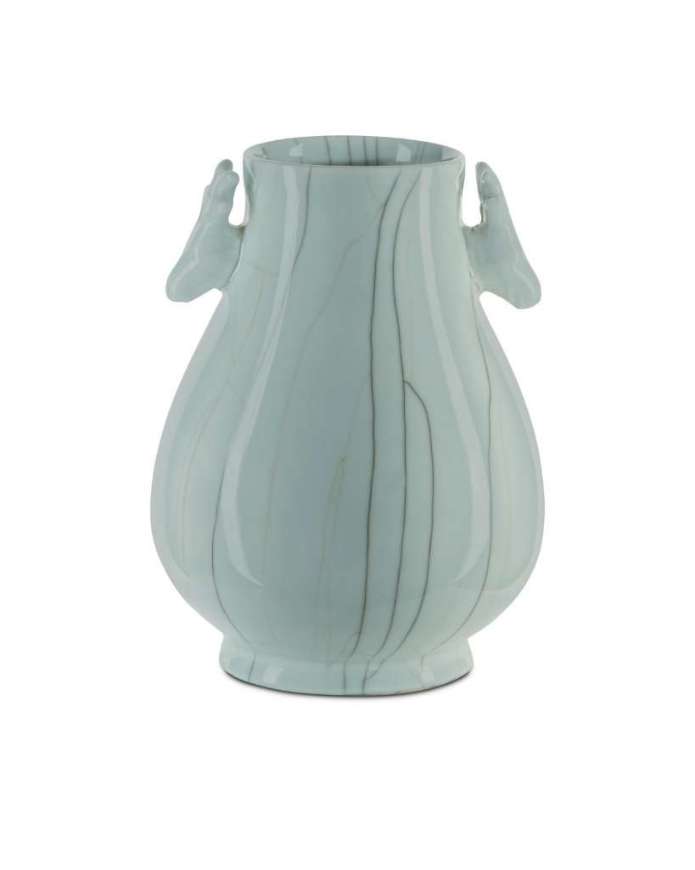 Picture of CELADON CRACKLE DEER HEADS VASE