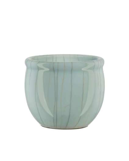 Picture of CELADON CRACKLE ROUND PLANTER