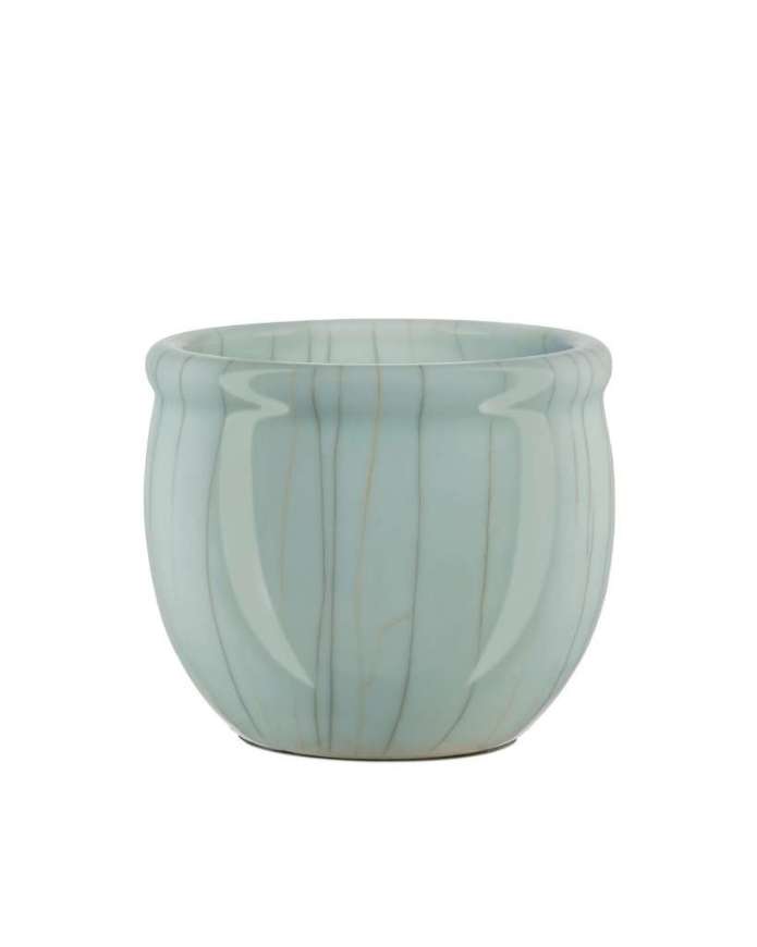 Picture of CELADON CRACKLE ROUND PLANTER