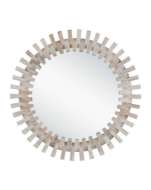 Picture of DIZA ROUND WHITEWASH MIRROR