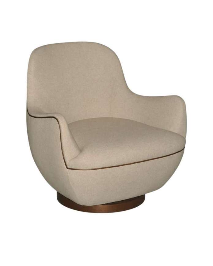 Picture of BRENE WALNUT SWIVEL ARMCHAIR, FELTON OATMEAL