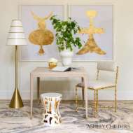 Picture of ABSTRACT GOLD/WHITE STOOL