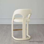 Picture of DELIA COUNTER STOOL-ANTIQUE WHITE-MILK LEATHER